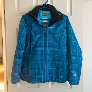 Columbia 3-in-1 Plaid Blue winter coat
